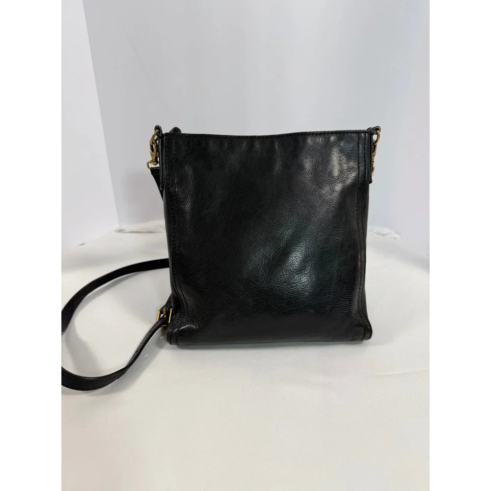 Fossil Black Leather Crossbody Bag ZB5403 Maya Small Hobo Messenger Bag